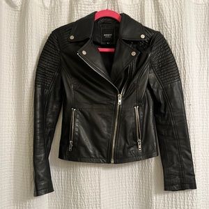 Black leather jacket
